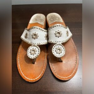 Lilly Pulitzer Sandals, White and Gold, Size 10. Very good used condition.